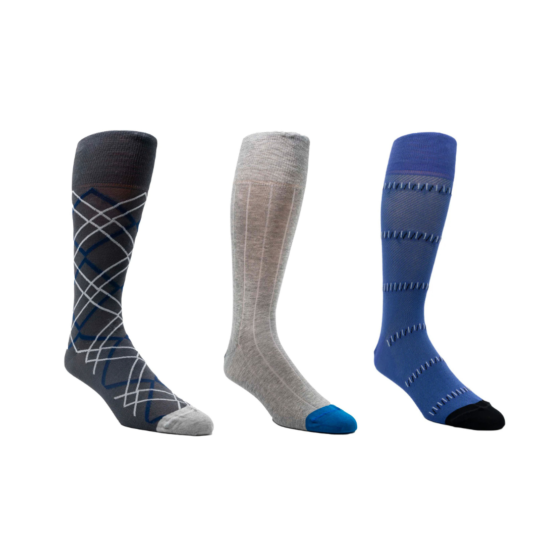 Three Pack Assorted Mid Calf Socks