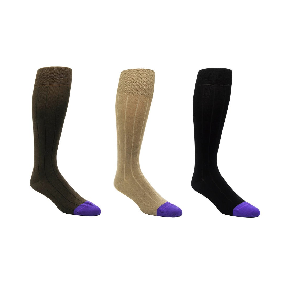 Three Pack Solid Socks Over the Calf or Mid Calf