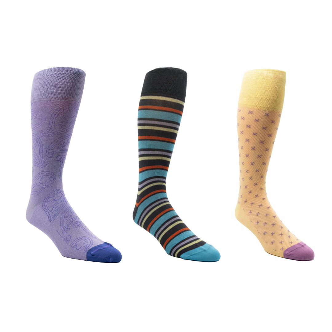 Three Pack Assorted Mid Calf Socks