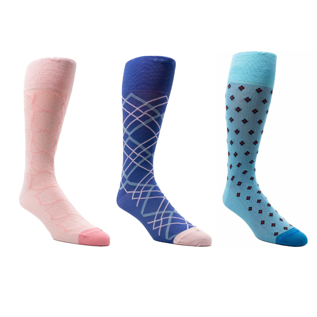 Three Pack Assorted Mid Calf Socks