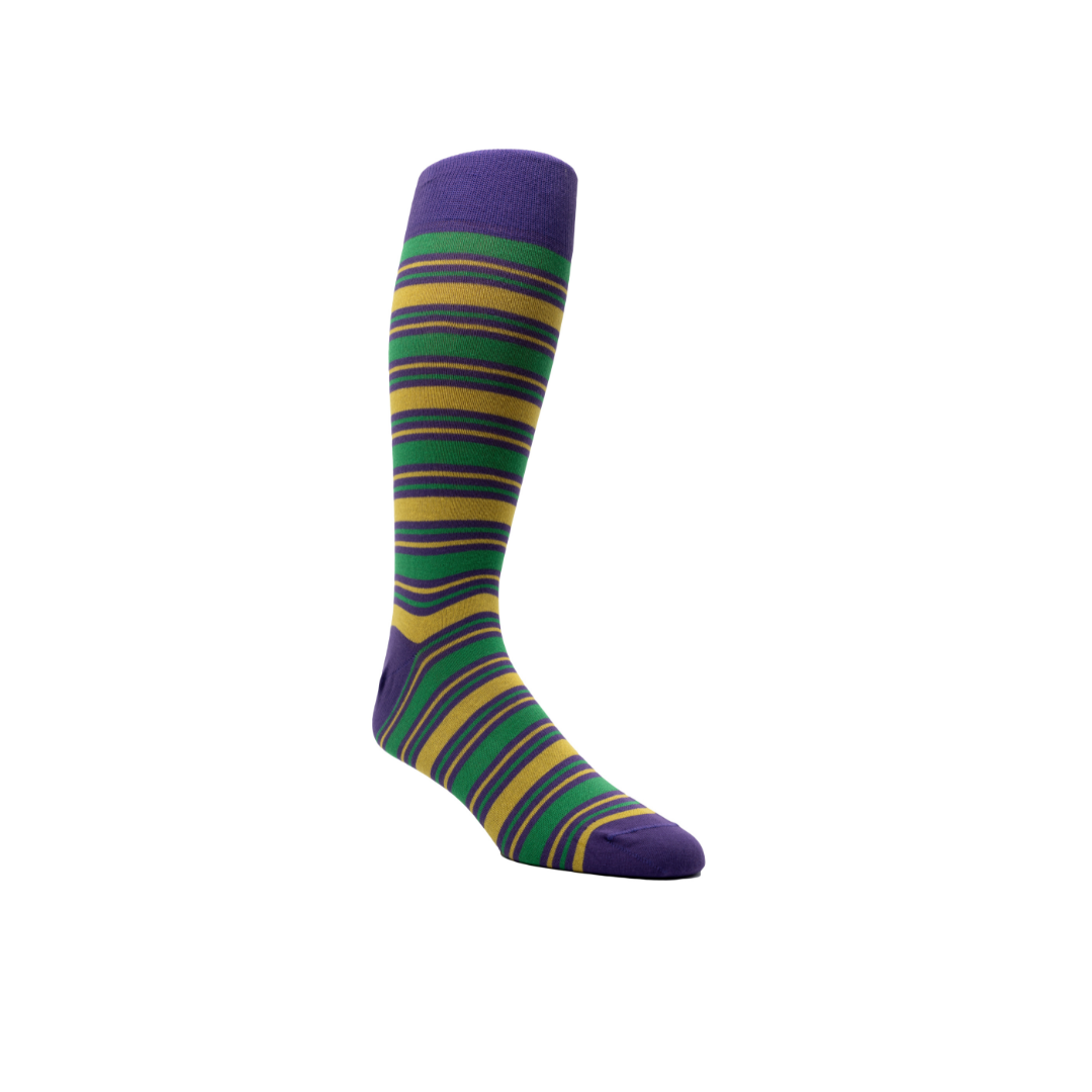 Mardi Gras Striped Socks